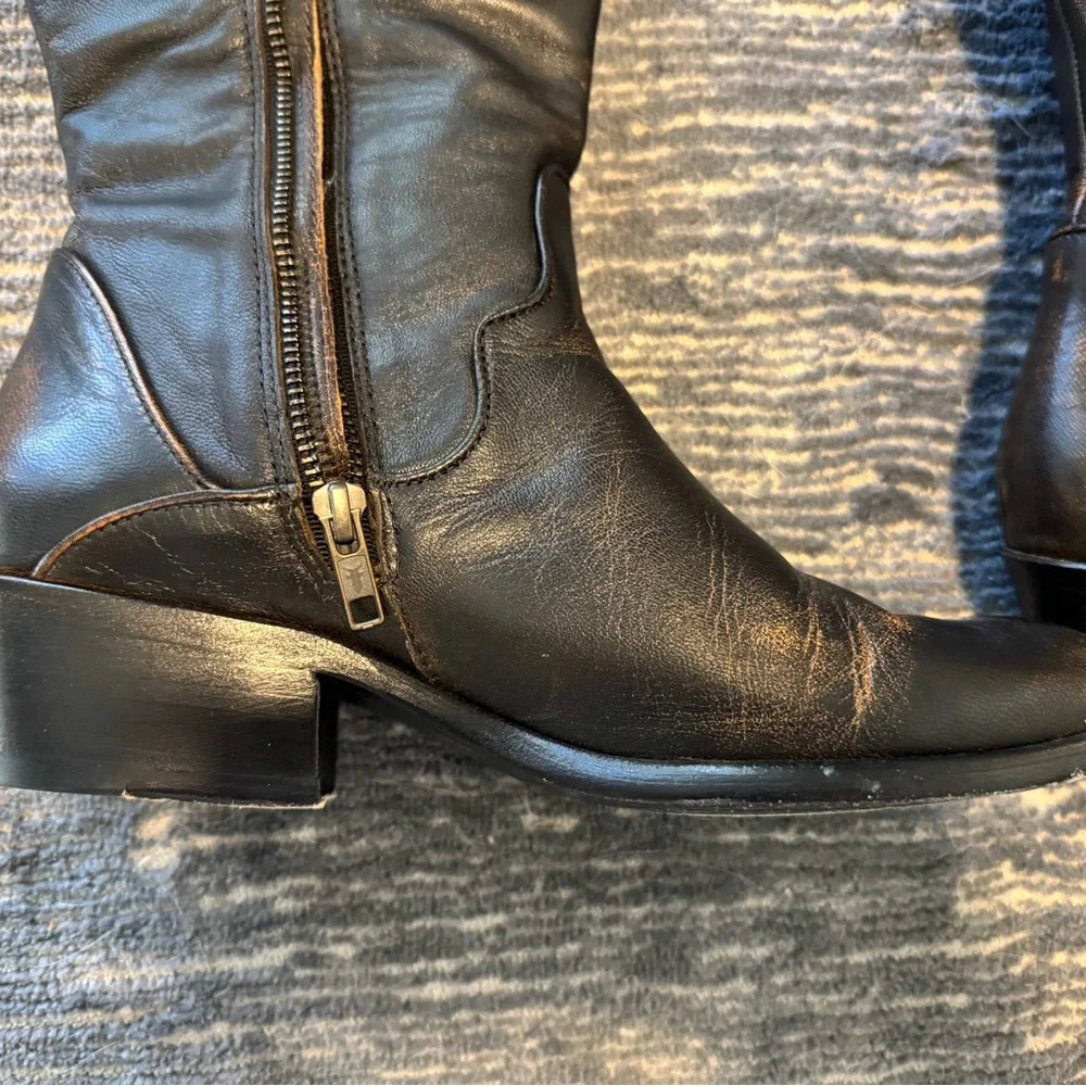 Frye Women’s Carson Black Knee-High Leather Boots “Antiqued Black”EUC 10B - Picture 12 of 13
